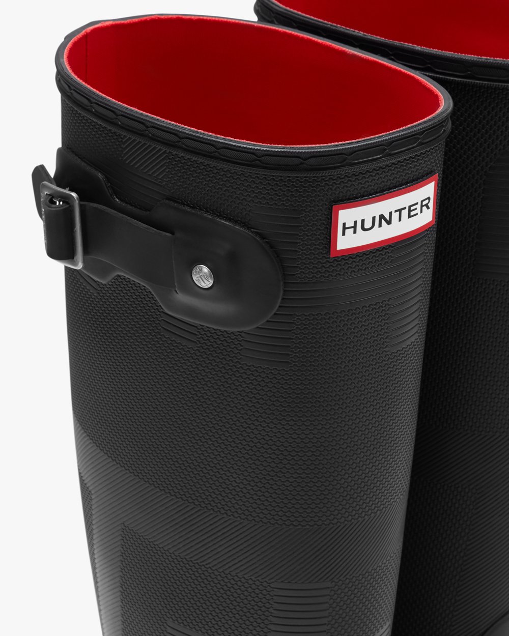 Womens Tall Rain Boots - Hunter Original Exploded Logo Texture (35YEQDRXU) - Black